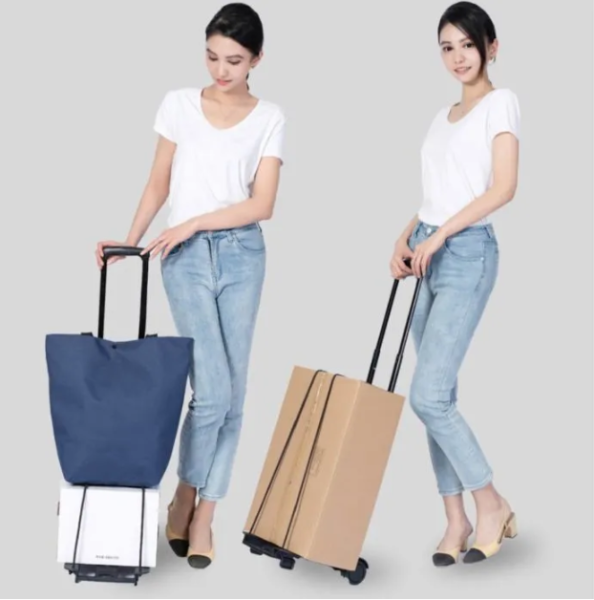 Тележка багажная с телескопической ручкой, складная / Грузоподъемность 50 кг., полиуретановые колеса